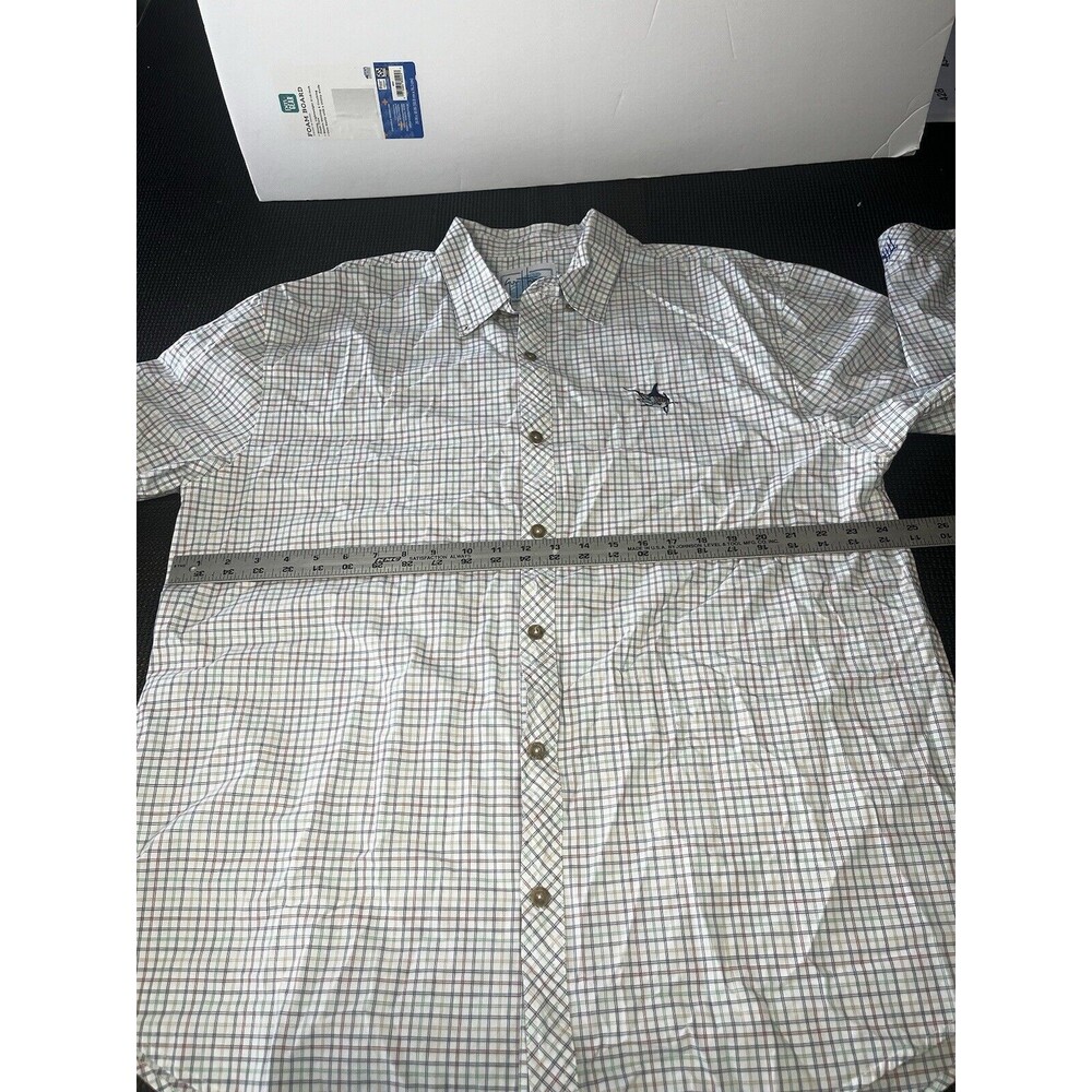 AFTCO Guy Harvey Shirt Mens 2XL Multicolor Plaid Long Sleeve Button‎ Down Shirt - Picture 4 of 5